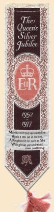 Woven Bookmark, The Queen Silver Jubilee - 1977