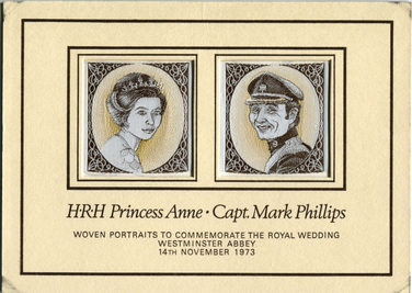 H.R.H Princess Anne - Captain Mark Phillips Woven at J & J Cash Ltd,.
